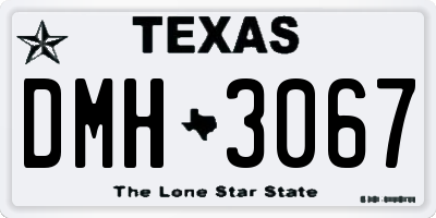 TX license plate DMH3067