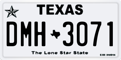 TX license plate DMH3071