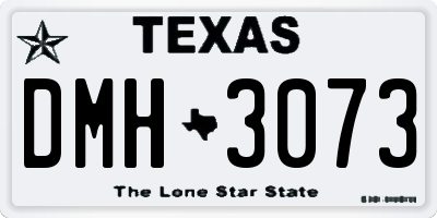TX license plate DMH3073