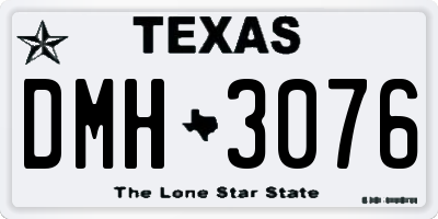 TX license plate DMH3076