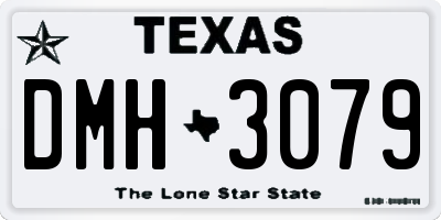 TX license plate DMH3079