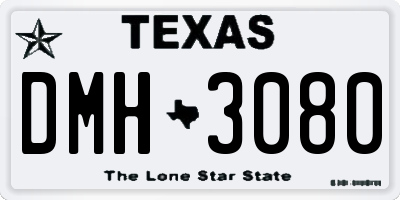 TX license plate DMH3080