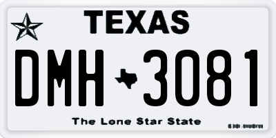 TX license plate DMH3081