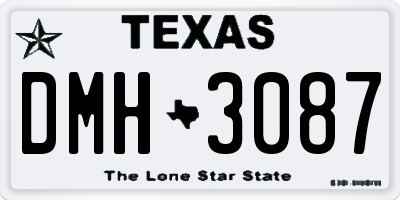 TX license plate DMH3087