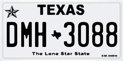 TX license plate DMH3088