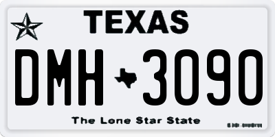 TX license plate DMH3090