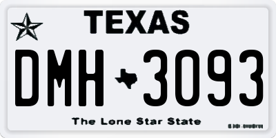 TX license plate DMH3093