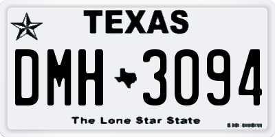 TX license plate DMH3094