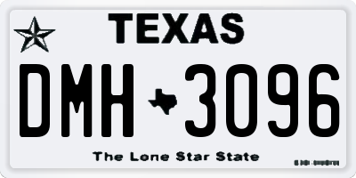 TX license plate DMH3096