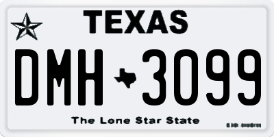 TX license plate DMH3099