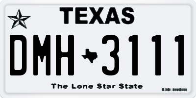 TX license plate DMH3111
