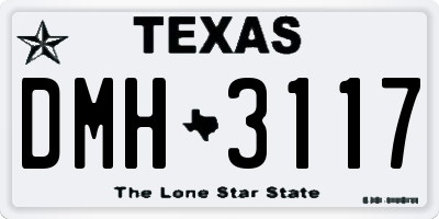TX license plate DMH3117