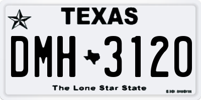 TX license plate DMH3120