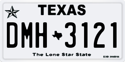 TX license plate DMH3121