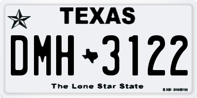 TX license plate DMH3122