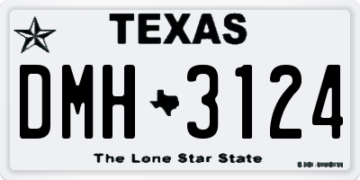 TX license plate DMH3124