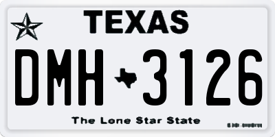 TX license plate DMH3126