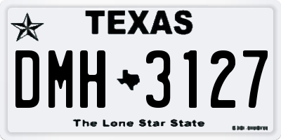 TX license plate DMH3127
