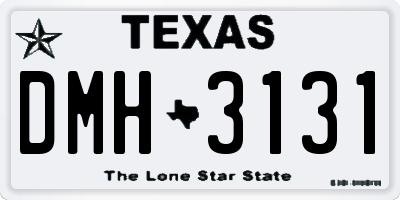 TX license plate DMH3131