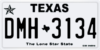 TX license plate DMH3134