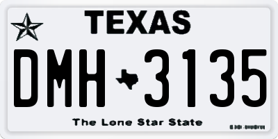TX license plate DMH3135