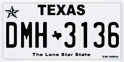 TX license plate DMH3136