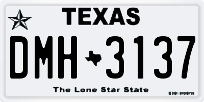 TX license plate DMH3137