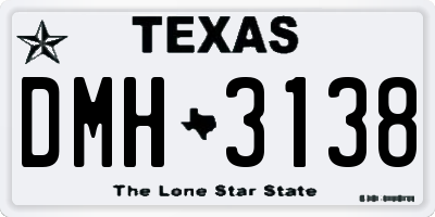 TX license plate DMH3138