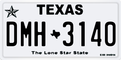 TX license plate DMH3140