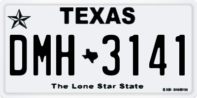 TX license plate DMH3141