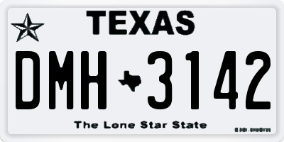 TX license plate DMH3142