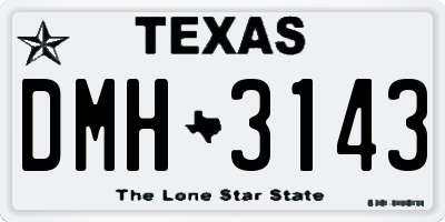 TX license plate DMH3143
