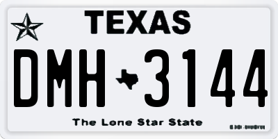 TX license plate DMH3144