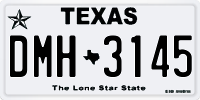 TX license plate DMH3145