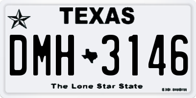 TX license plate DMH3146