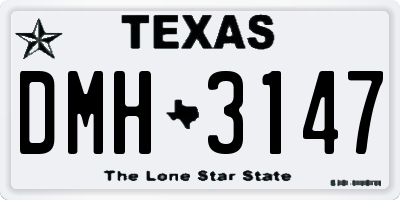 TX license plate DMH3147