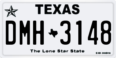 TX license plate DMH3148
