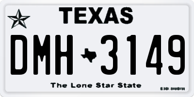 TX license plate DMH3149