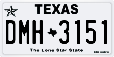 TX license plate DMH3151