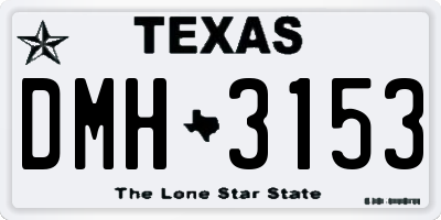 TX license plate DMH3153