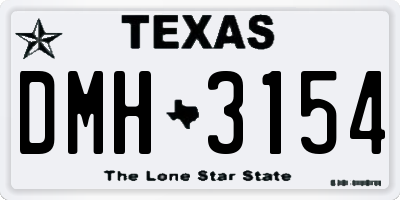 TX license plate DMH3154