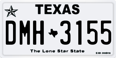 TX license plate DMH3155