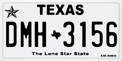 TX license plate DMH3156