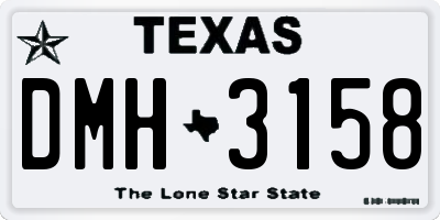 TX license plate DMH3158