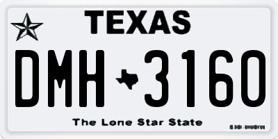 TX license plate DMH3160