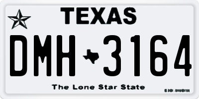 TX license plate DMH3164
