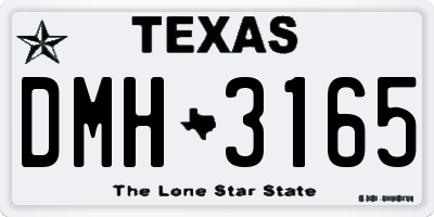 TX license plate DMH3165