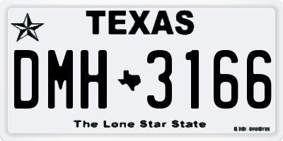 TX license plate DMH3166