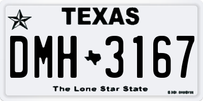 TX license plate DMH3167