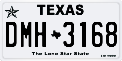 TX license plate DMH3168